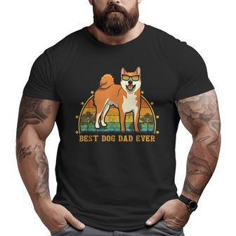 Vintage Best Shiba Inu Dog Dad Ever Dog Lover Big and Tall Men T-shirt | Mazezy