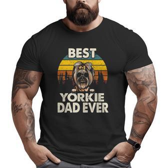 Vintage Best Yorkie Dog Dad Ever Lover Big and Tall Men T-shirt | Mazezy
