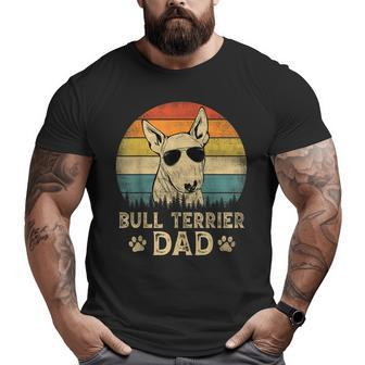 Vintage Bull Terrier Dad Dog Lovers Father's Day Big and Tall Men T-shirt | Mazezy