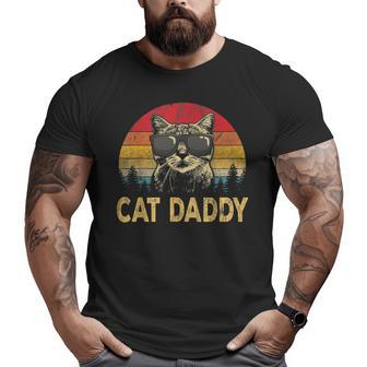 Vintage Cat Daddy Cat Lover Cat Dad Fathers For Cat Lover Big and Tall Men T-shirt | Mazezy
