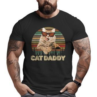 Vintage Cat Daddy Cat Lover Cat Dad Fathers Big and Tall Men T-shirt | Mazezy