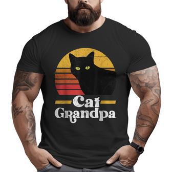 Vintage Cat Grandpa Cat Lover Cat Dad Fathers Day Big and Tall Men T-shirt | Mazezy