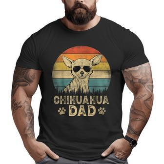 Vintage Chihuahua Dad Dog Lovers Father's Day Big and Tall Men T-shirt | Mazezy