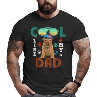 Vintage Cool Like My Dad Costume Shar Pei Wearing Cap Big and Tall Men T-shirt | Mazezy