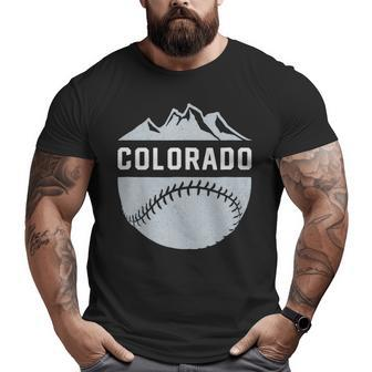 Vintage Denver Colorado Wilderness Skyline Baseball Big and Tall Men T-shirt | Mazezy