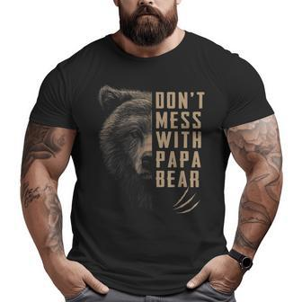 Vintage Don't Mess With Papa Bear Fathers Day Big and Tall Men T-shirt | Mazezy