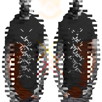 Vintage Drummer Drum Sticks Drumming Retro Big and Tall Men T-shirt | Mazezy