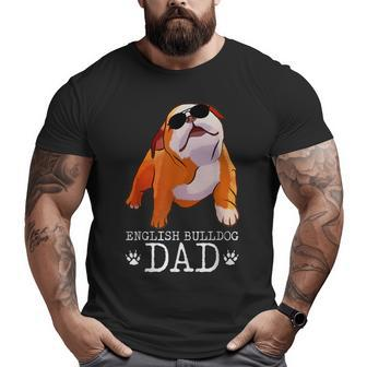 Vintage English Bulldog Dad Dog Lover For Papa Father Big and Tall Men T-shirt | Mazezy