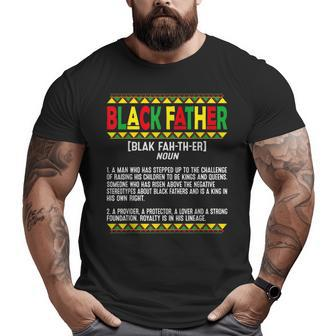 Vintage Fathers Day Black Father Definition African American Big and Tall Men T-shirt | Mazezy