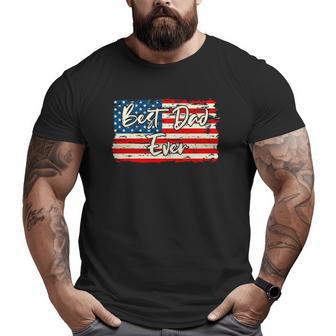 Vintage Flag Father's Day Or 4Th Of July Big and Tall Men T-shirt | Mazezy