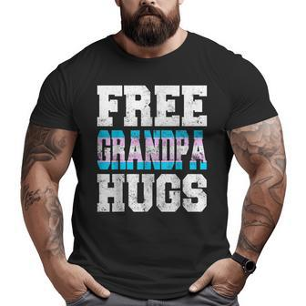 Vintage Free Grandpa Hugs Transgender Heart Lgbt Pride Month Big and Tall Men T-shirt | Mazezy DE
