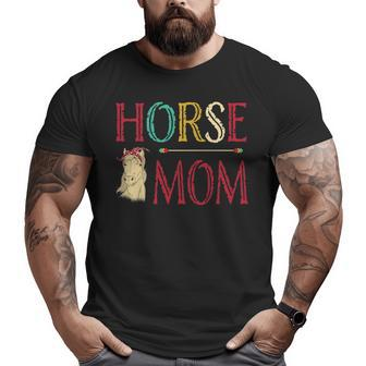 Vintage Horse Graphic Equestrian Mom Cute Horse Riding Big and Tall Men T-shirt | Mazezy