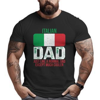 Vintage Italian Dad Italy Flag For Father's Day Big and Tall Men T-shirt | Mazezy UK