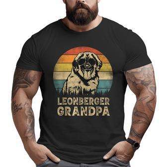 Vintage Leonberger Grandpa Dog Lovers Father's Day Big and Tall Men T-shirt | Mazezy