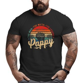 Vintage Pappy Man Myth Legend Daddy Grandpa Idea Family Big and Tall Men T-shirt | Mazezy