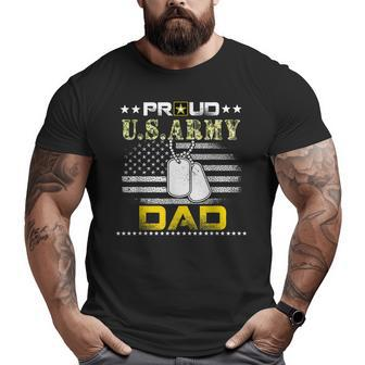 Vintage Proud Dad Usarmy Veteran Flag Big and Tall Men T-shirt | Mazezy