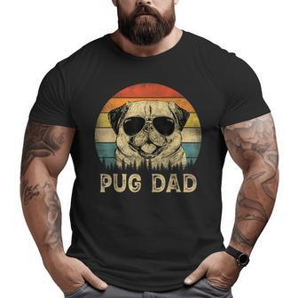 Vintage Pug Dad Dog Lovers Father's Day Big and Tall Men T-shirt | Mazezy