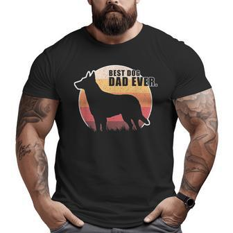 Vintage Retro Best Dog Dad Ever Belgian Malinois T Big and Tall Men T-shirt | Mazezy
