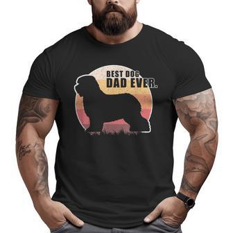 Vintage Retro Best Dog Dad Ever Old English Sheepdog T Big and Tall Men T-shirt | Mazezy