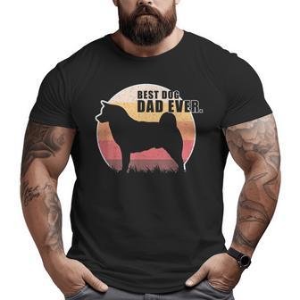 Vintage Retro Best Dog Dad Ever Shiba Inu T Big and Tall Men T-shirt | Mazezy