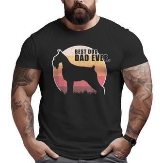 Vintage Retro Best Dog Dad Ever Standard Schnauzer T Big and Tall Men T-shirt | Mazezy