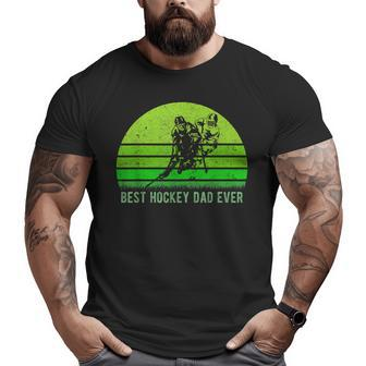 Vintage Retro Best Hockey Dad Ever DadFather's Day Big and Tall Men T-shirt | Mazezy