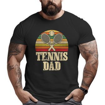 Vintage Retro Tennis Dad Father's Day Present Big and Tall Men T-shirt | Mazezy