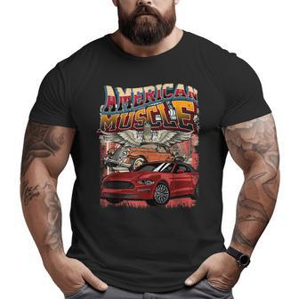 Vintage Streetwear American Muscle Car Graphic Apparel Big and Tall Men T-shirt | Mazezy
