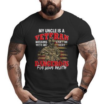 Vintage My Uncle Is A Veteran Father's Day Us Flag Family Big and Tall Men T-shirt | Mazezy