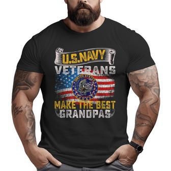 Vintage Us Navy Military Veteran Make The Best Grandpas Big and Tall Men T-shirt | Mazezy