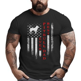 Vintage Usa American Flag Best Pit Bull Pitbull Dog Dad Ever Big and Tall Men T-shirt | Mazezy