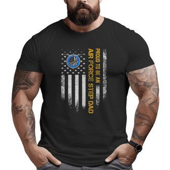 Vintage Usa American Flag Proud To Be An Air Force Step Dad Big and Tall Men T-shirt | Mazezy