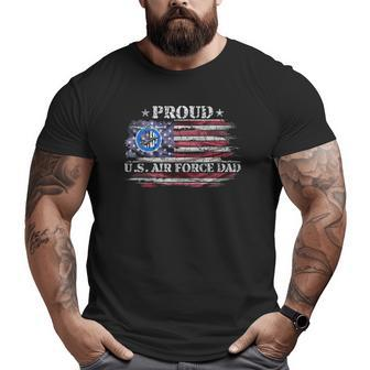Vintage Usa American Flag Proud Air Force Veteran Dad Big and Tall Men T-shirt | Mazezy