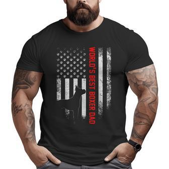 Vintage Usa American Flag World's Best Boxer Dad Silhouette Big and Tall Men T-shirt | Mazezy AU