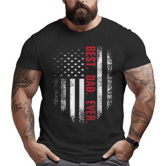 Vintage Usa Best Dad Ever American Flag Father's Day Big and Tall Men T-shirt | Mazezy