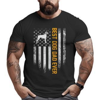 Vintage Usa Best Great Dane Dog Dad Ever American Flag Big and Tall Men T-shirt | Mazezy