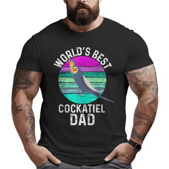 Vintage World's Best Cockatiel Dad Pet Parrot Big and Tall Men T-shirt | Mazezy
