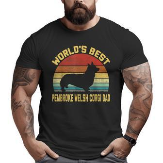 Vintage World's Best Pembroke Welsh Corgi Dad Big and Tall Men T-shirt | Mazezy