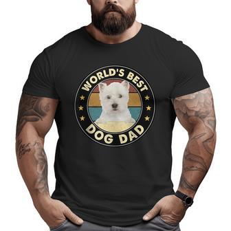 Vintage World's Best Best Westie Dad Dog Lover Big and Tall Men T-shirt | Mazezy