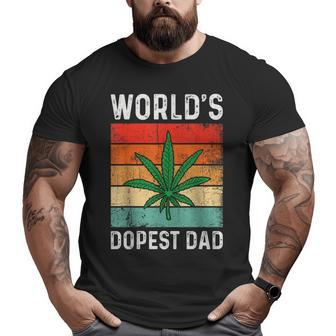 Vintage World's Dopest Dad Marijuana Cannabis Stoner Big and Tall Men T-shirt | Mazezy