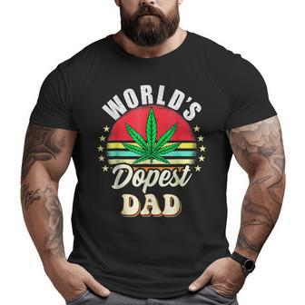 Vintage Worlds Dopest Dad Weed Cannabis Marijuana Father Day Big and Tall Men T-shirt | Mazezy