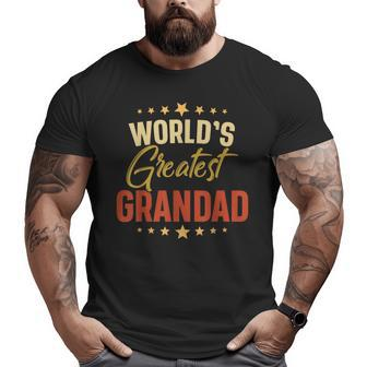 Vintage World's Greatest Grandad Dad Grandpa Fathers Day Grandpa Big and Tall Men T-shirt | Mazezy