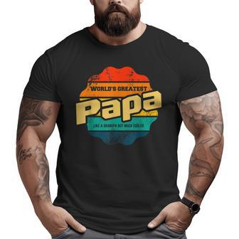 Vintage World's Greatest Papa Big and Tall Men T-shirt | Mazezy
