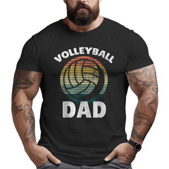 Volleyball Vintage I Dad Father Support Teamplayer Big and Tall Men T-shirt | Mazezy