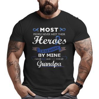 I Wear Blue For My Grandpa Diabetes Awareness Support Big and Tall Men T-shirt | Mazezy