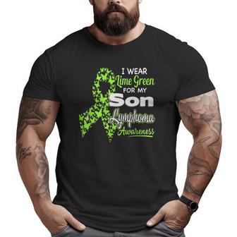 I Wear Lime Green For My Son Lymphoma Awareness Big and Tall Men T-shirt | Mazezy