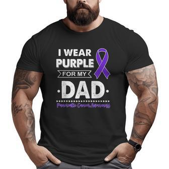 I Wear Purple For My Dad Pancreatic Cancer Awareness Support Big and Tall Men T-shirt | Mazezy DE