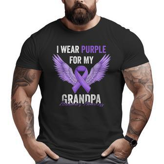 I Wear Purple For My Grandpa Dementia Alzheimer's Awareness Big and Tall Men T-shirt | Mazezy