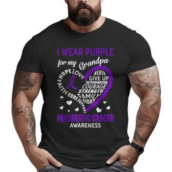 I Wear Purple For My Grandpa Pancreatic Cancer Awareness Big and Tall Men T-shirt | Mazezy DE