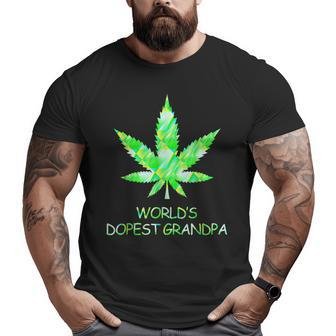 Weed Grandpa World's Dopest Grandpa Grandfather Big and Tall Men T-shirt | Mazezy